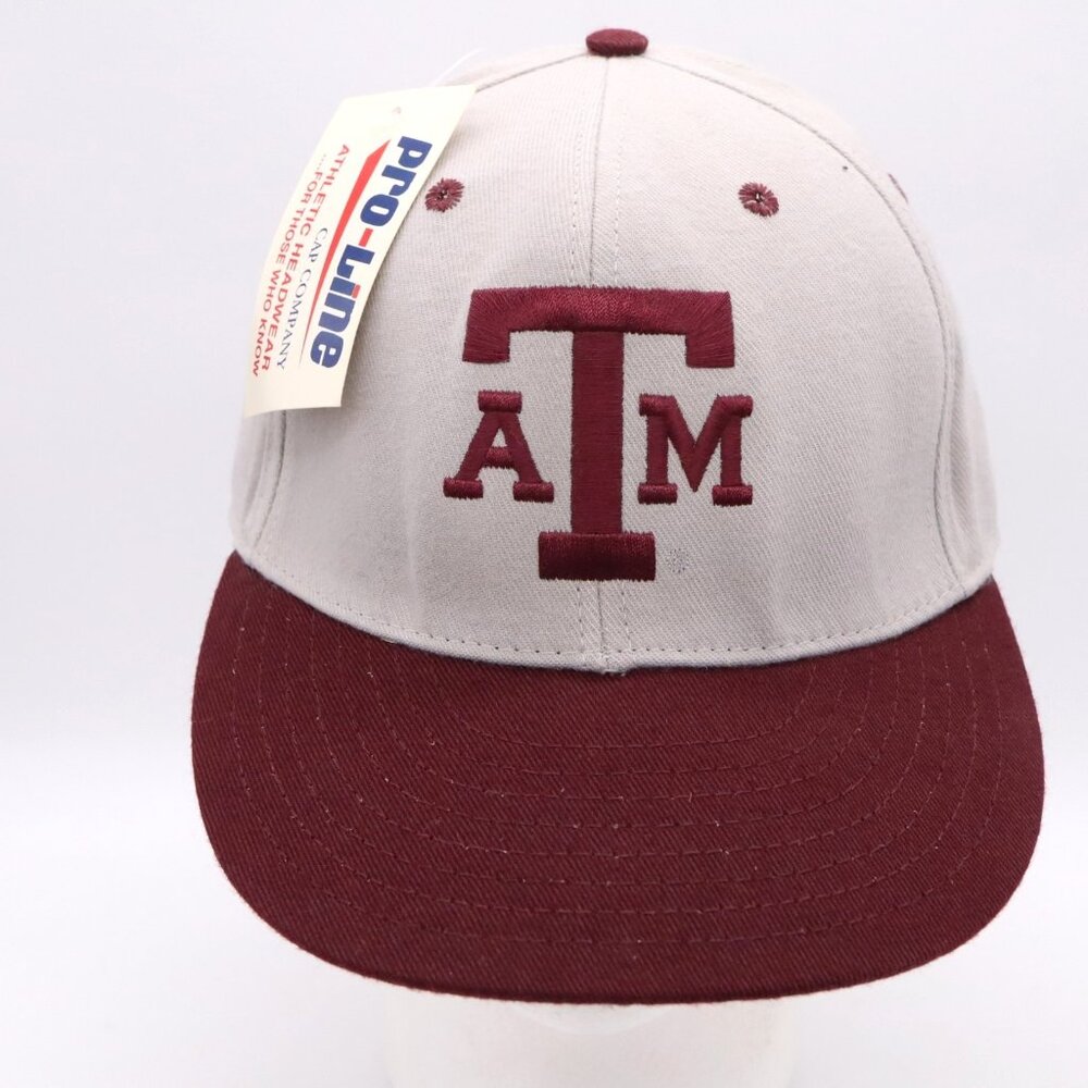 Texas A & M Pro-Line Fitted Hat Cap OTF TPX Size 7-3/8 USA - VTG New w/ Tags